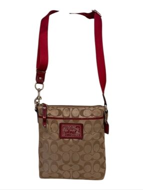 Coach Poppy Signature C Tan Jacquard Swingpack/Crossbody Canvas 2010 NWOT